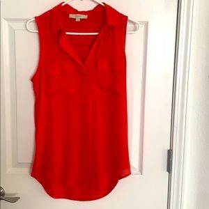Loft orange sleeveless shirt